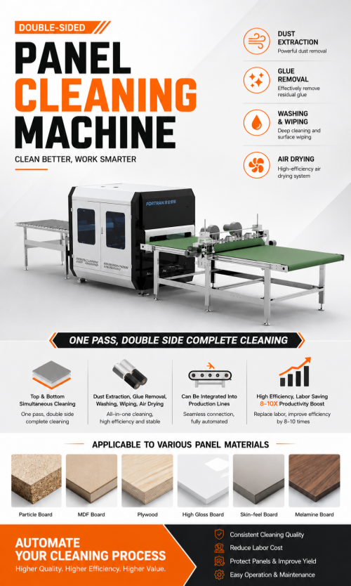 FORTRAN Double Sided Panel Cleaning Machine: Flexible Modular Solution for Modern Woodworking Lines